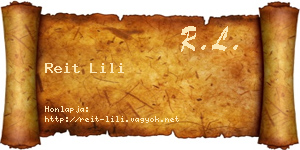 Reit Lili névjegykártya